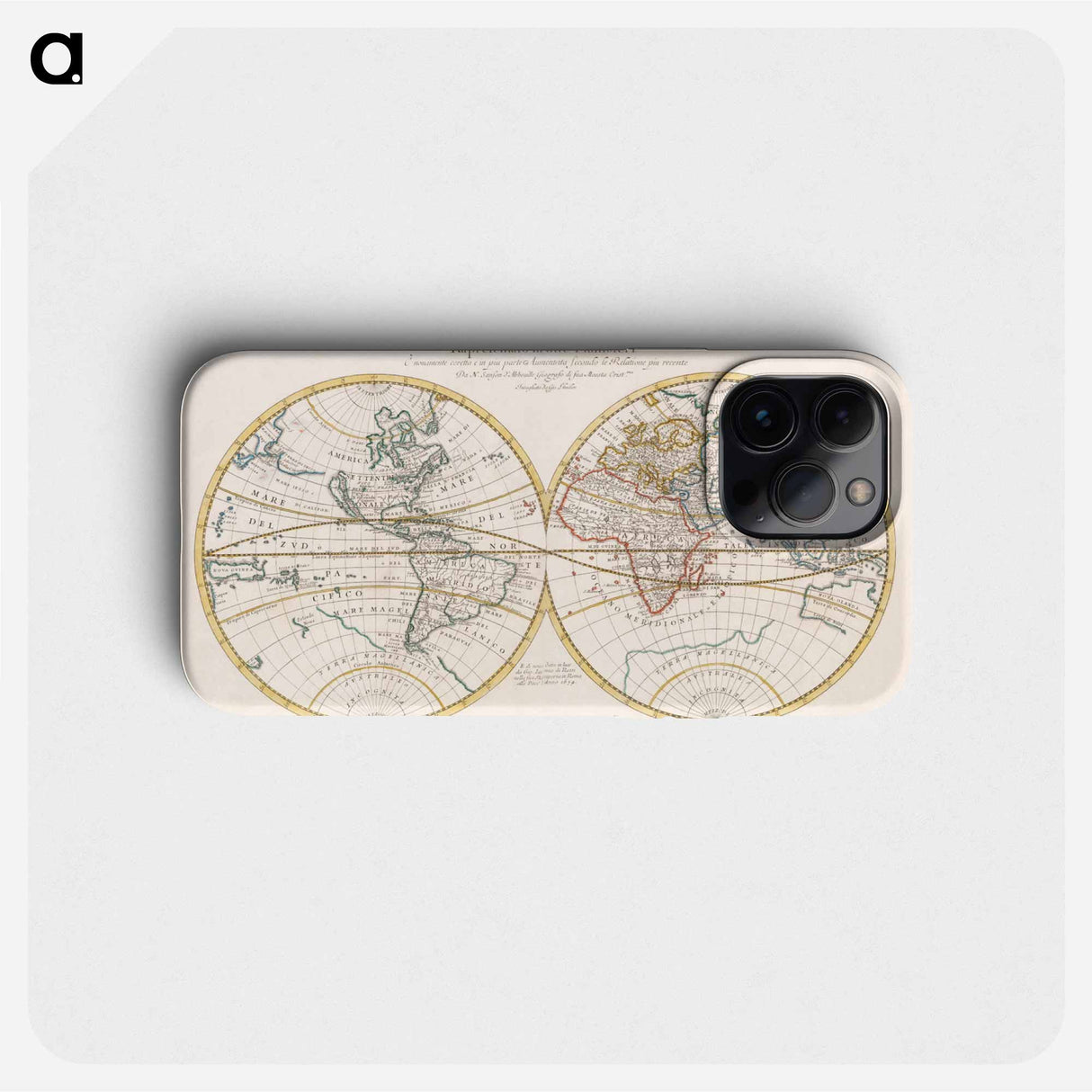 Mappa mondo o vero carta generale del globo terrestre - アンティーク地図 Phone Case.