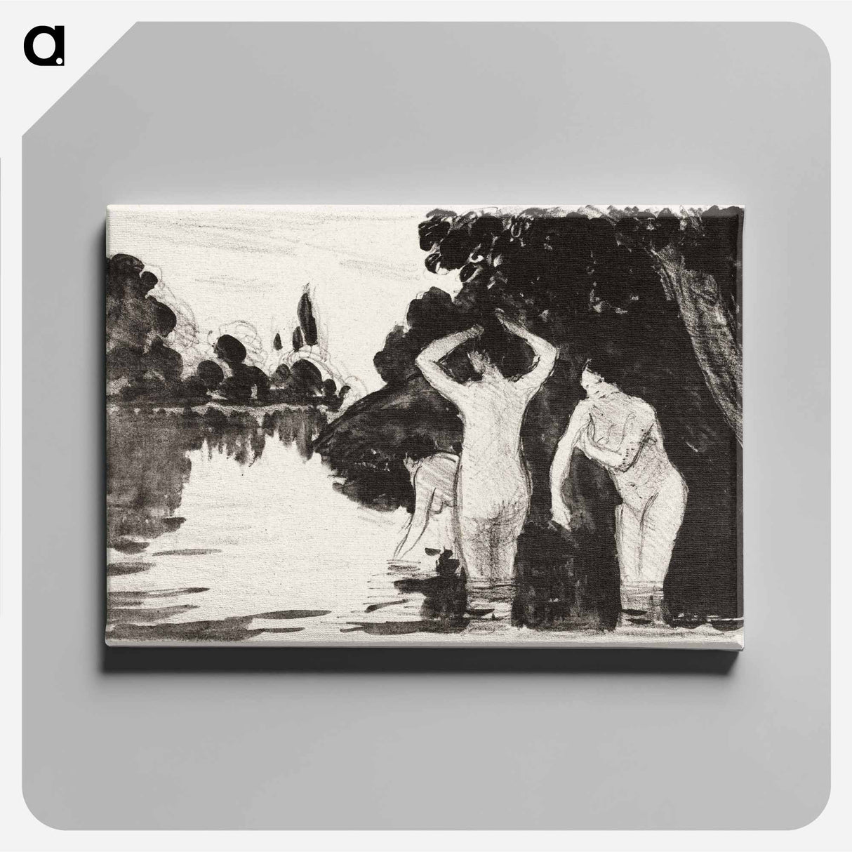 アートパネル-Bathers - カミーユ ピサロ Canvas.
