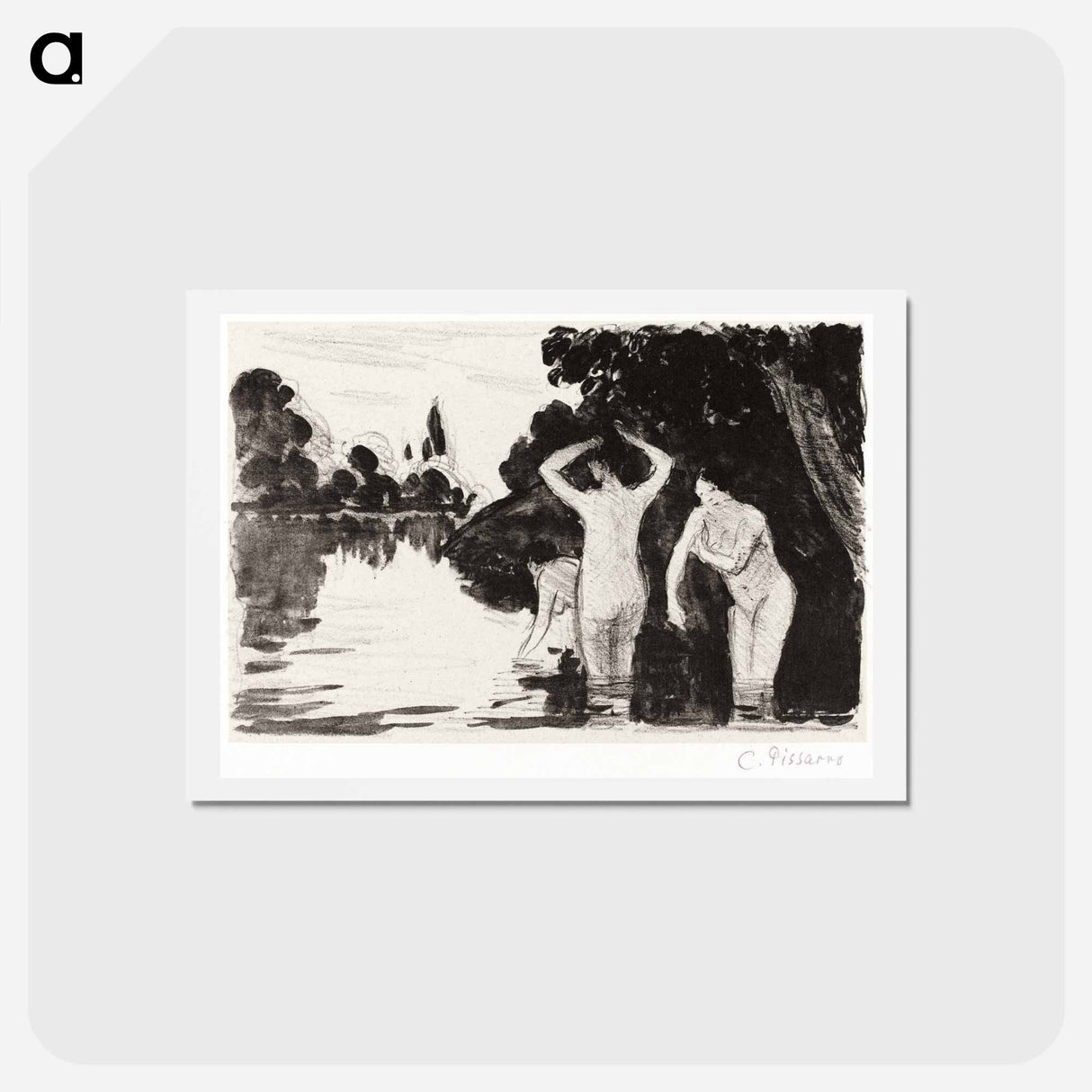 アートポストカード-Bathers - カミーユ ピサロ Postcard.