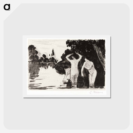 アートポストカード-Bathers - カミーユ ピサロ Postcard.
