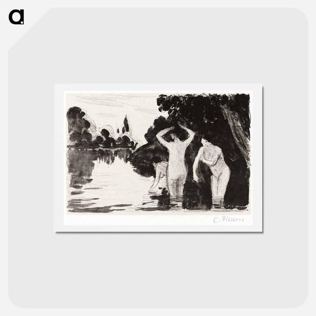 アートポストカード-Bathers - カミーユ ピサロ Postcard.