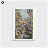 The Rue Montorgueil in Paris - クロード モネ Postcard.