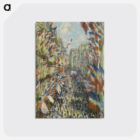 アートポストカード-The Rue Montorgueil in Paris - クロード モネ Postcard.