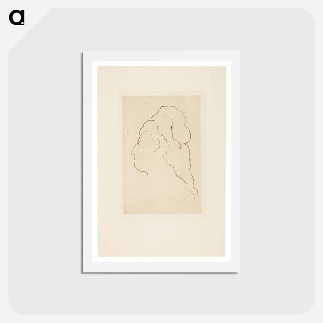 アートポストカード-Profile of Eva Gonzales, Turned to the Left - エドゥアール マネ Postcard.