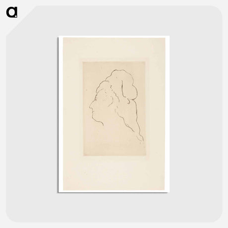 アートポストカード-Profile of Eva Gonzales, Turned to the Left - エドゥアール マネ Postcard.