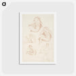 アートポストカード-Female Nude : Five Studies of a seated Girl - エドワード バーン ジョーンズ Postcard.