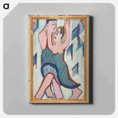 アートパネル-Dancing Couple in the Snow - エルンスト ルートヴィヒ キルヒナー Canvas.