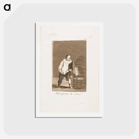 アートポストカード-And his house is on fire - フランシスコ デ ゴヤ Postcard.