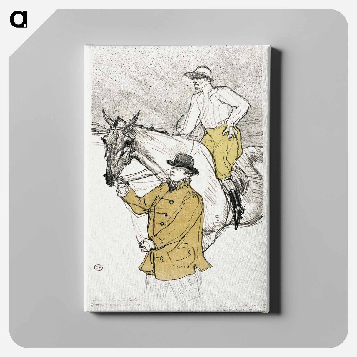 アートパネル-The Jockey Going to the Post - アンリ ド トゥールーズ ロートレック Canvas.