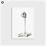 アートポストカード-Little monkey sitting on a pole - ジャン ベルナール Postcard.