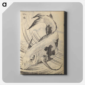 アートパネル-Picture Book of The Tōshisen (Chinese verses by Takai Ranzan), Series Seven - 葛飾 北斎 Canvas.