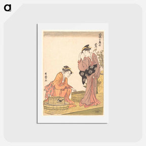 アートポストカード-Japanese Bush Warbler - 喜多川 歌麿 Postcard.