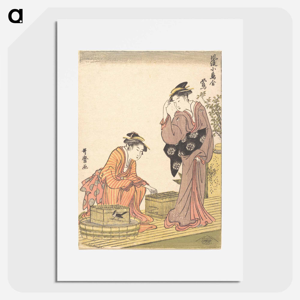 アートポスター-Japanese Bush Warbler - 喜多川 歌麿 Poster.