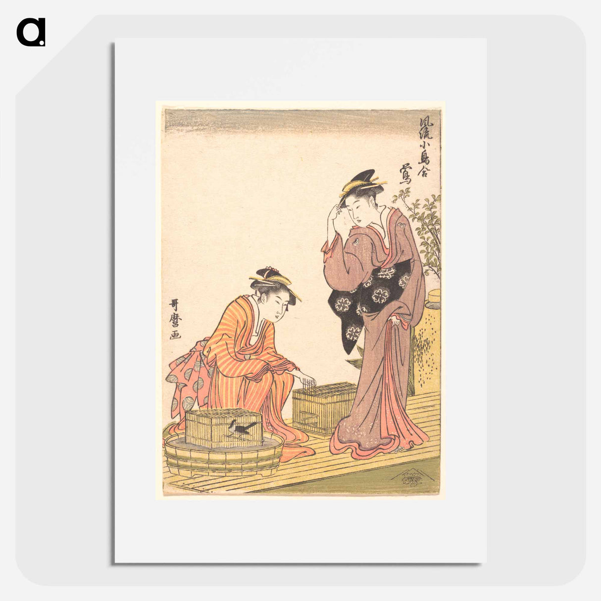 Japanese Bush Warbler - 喜多川 歌麿 Poster.