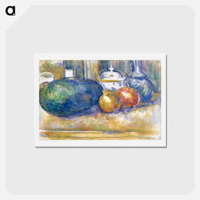 アートポストカード-Still-Life with a Watermelon and Pomegranates - ポール セザンヌ Postcard.