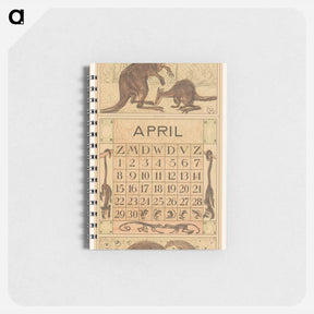 アートメモ帳-Kalender april met kangaroos - テオ ヴァン ホイテマ Memo.