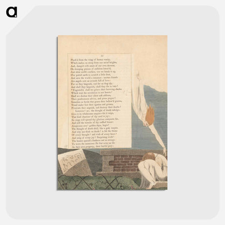 アートポストカード-Ungrateful, Shall We Grieve Their Hovering Shades - ウィリアム ブレイク Postcard.