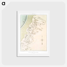 アートポストカード-Plan of the ruins of Tell el-Amarna - アンティーク地図 Postcard.