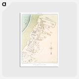 アートポストカード-Plan of the ruins of Tell el-Amarna - アンティーク地図 Postcard.