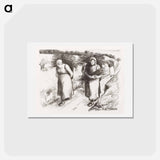 アートポストカード-Firewood Carriers - カミーユ ピサロ Postcard.