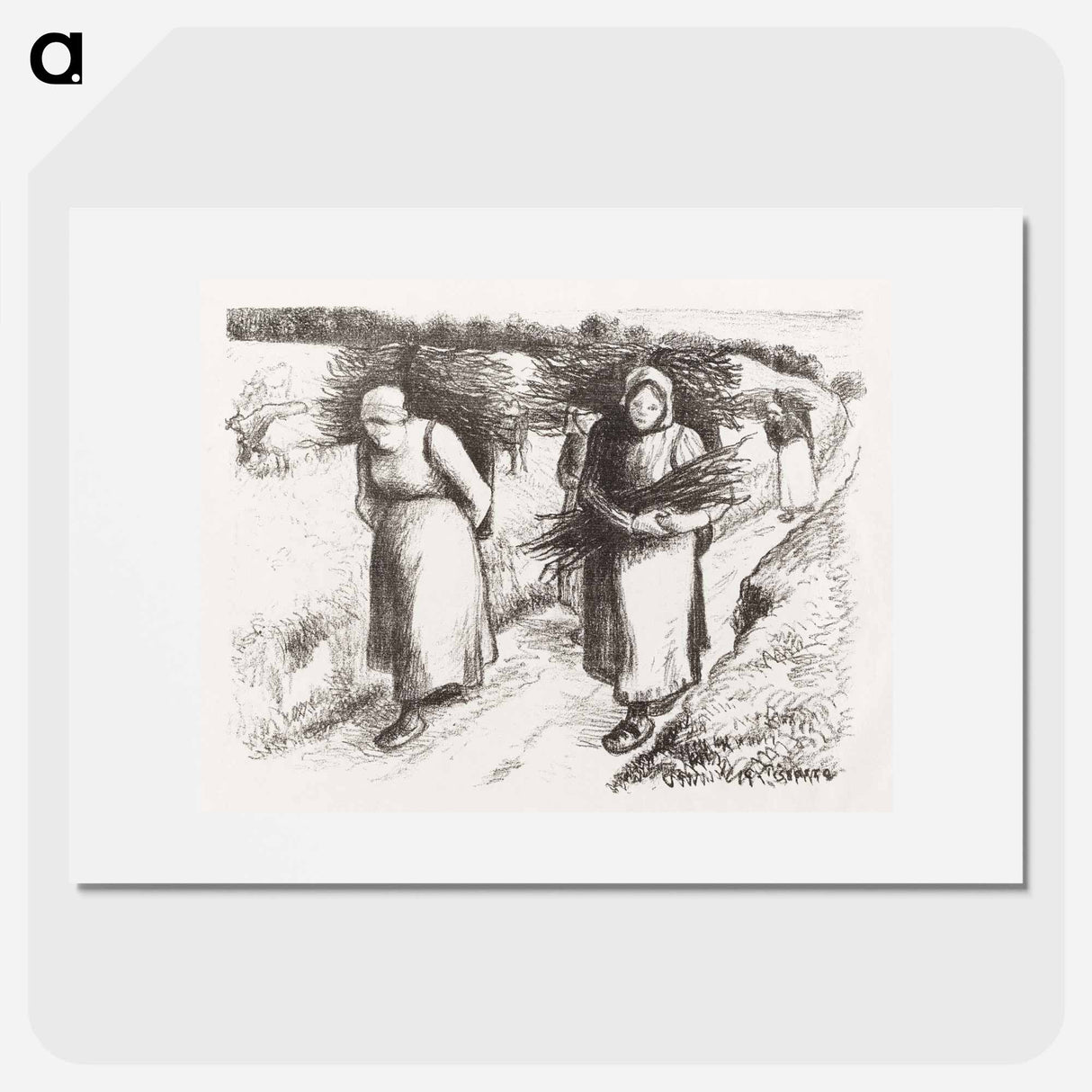 Firewood Carriers - Camille Pissarro Poster.