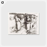 アートポストカード-Firewood Carriers - カミーユ ピサロ Postcard.