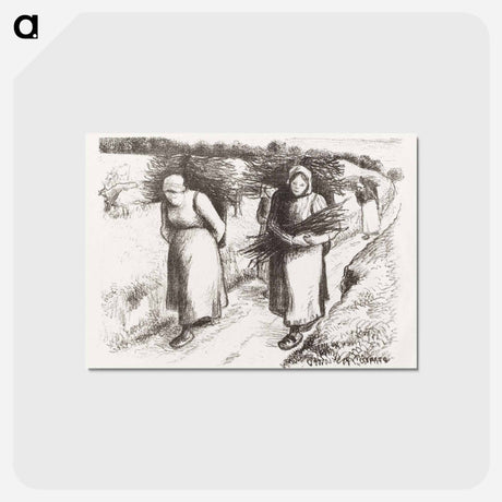 アートポストカード-Firewood Carriers - カミーユ ピサロ Postcard.