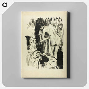 アートパネル-Nude Woman Standing, Drying Herself - エドガー ドガ Canvas.