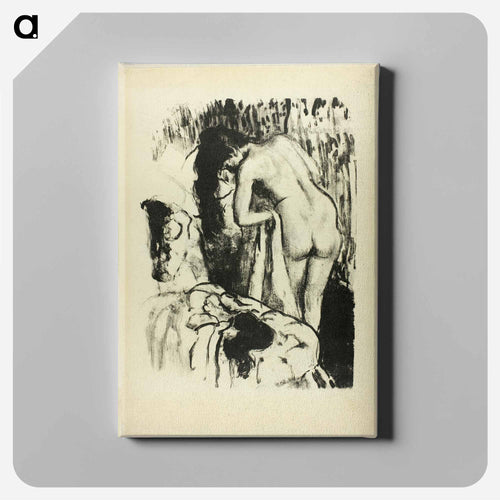 Nude Woman Standing, Drying Herself - エドガー ドガ Canvas.
