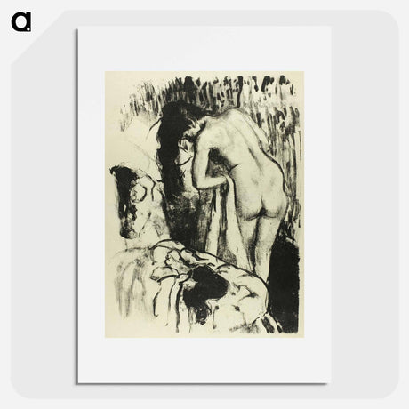 アートポスター-Nude Woman Standing, Drying Herself - エドガー ドガ Poster.