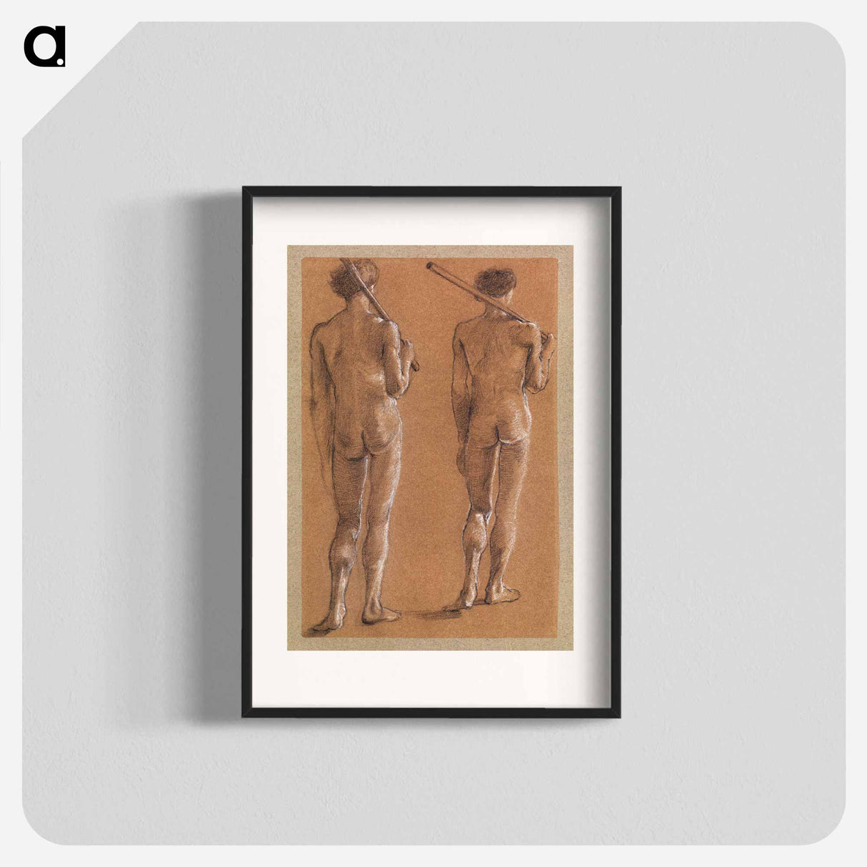 St George Series: Male Nude: Studies of two Soldiers for The Princess led to the Dragon - エドワード バーン ジョーンズ Poster.