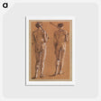 アートポストカード-St George Series: Male Nude: Studies of two Soldiers for The Princess led to the Dragon - エドワード バーン ジョーンズ Postcard.