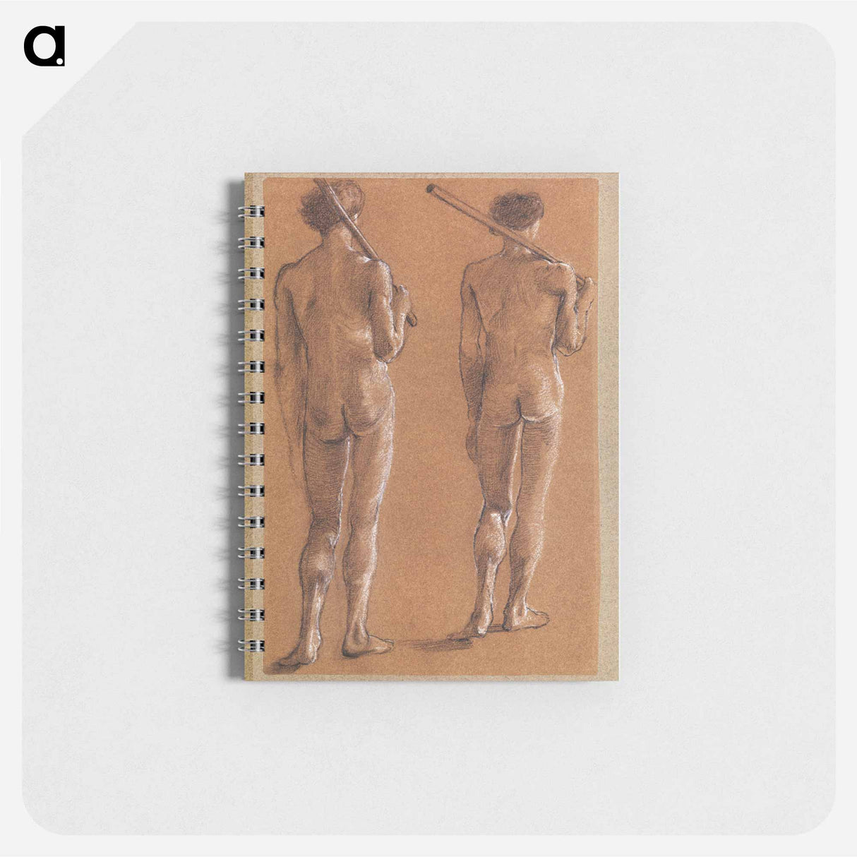 アートメモ帳-St George Series: Male Nude: Studies of two Soldiers for The Princess led to the Dragon - エドワード バーン ジョーンズ Memo.