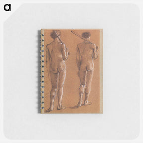アートメモ帳-St George Series: Male Nude: Studies of two Soldiers for The Princess led to the Dragon - エドワード バーン ジョーンズ Memo.