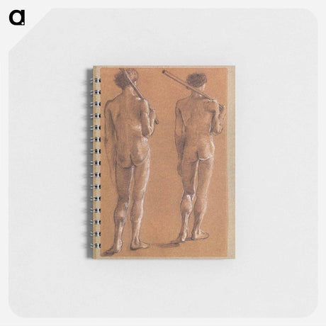 アートメモ帳-St George Series: Male Nude: Studies of two Soldiers for The Princess led to the Dragon - エドワード バーン ジョーンズ Memo.
