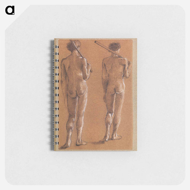 アートメモ帳-St George Series: Male Nude: Studies of two Soldiers for The Princess led to the Dragon - エドワード バーン ジョーンズ Memo.
