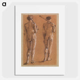 St George Series: Male Nude: Studies of two Soldiers for The Princess led to the Dragon - エドワード バーン ジョーンズ Poster.