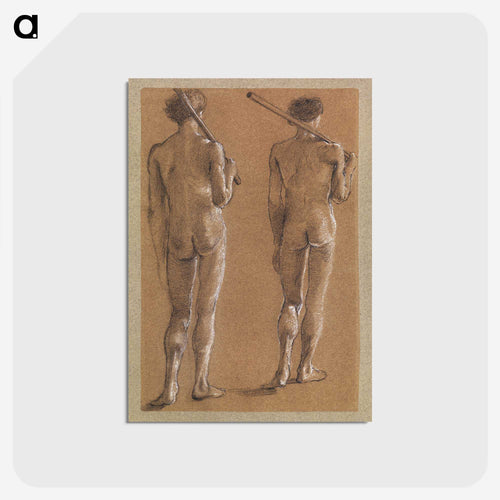 St George Series: Male Nude: Studies of two Soldiers for The Princess led to the Dragon - エドワード バーン ジョーンズ Postcard.