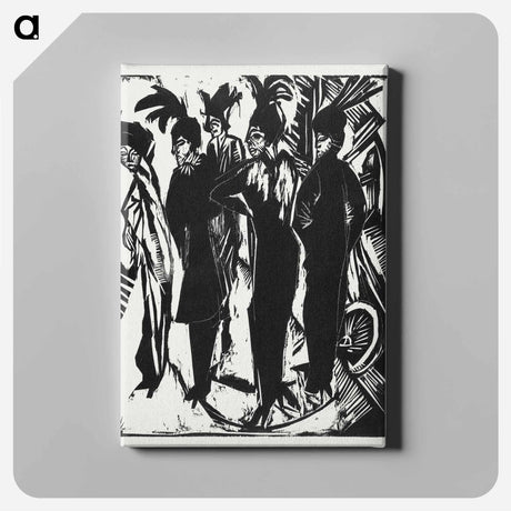 アートパネル-Five Women on the Street - エルンスト ルートヴィヒ キルヒナー Canvas.
