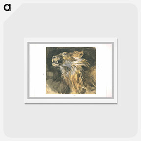 アートポストカード-Roaring lion's head - ウジェーヌ ドラクロワ Postcard.