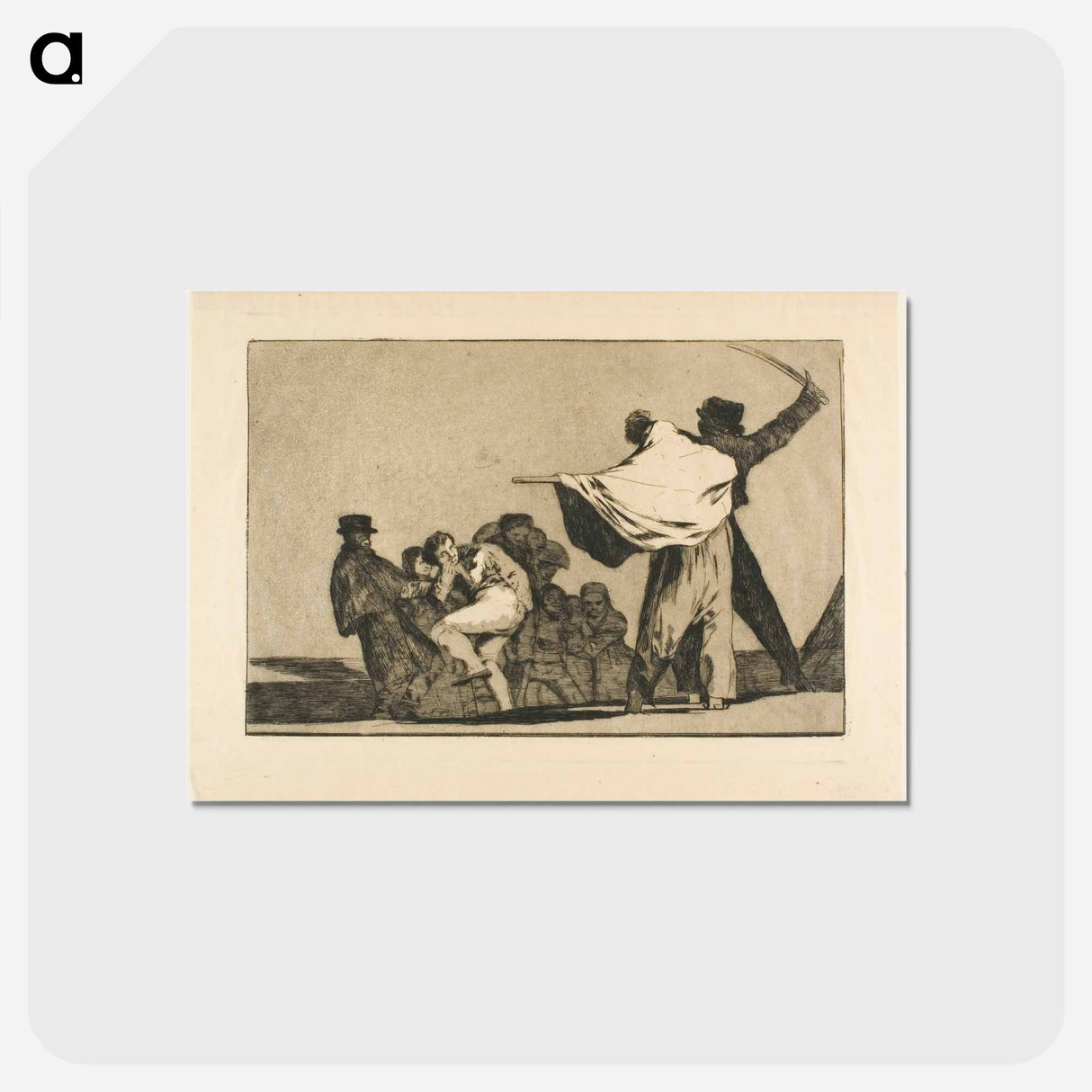 アートポストカード-If Two to One, Stuff Your Arse with Straw - フランシスコ デ ゴヤ Postcard.