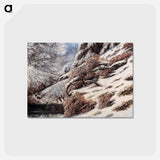 アートポストカード-Deer in a Snowy Landscape - ギュスターヴ クールベ Postcard.