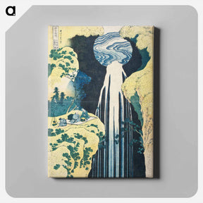 アートパネル-The waterfall of Amida behind the Kiso Road - 葛飾 北斎 Canvas.