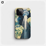 The waterfall of Amida behind the Kiso Road - Katsushika Hokusai Phone Case.