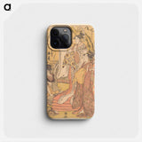 The Oiran Hinazuru of Chojiya Standing upon a Pile of Futon - 喜多川 歌麿 Phone Case.