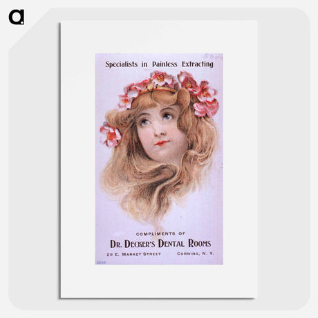 アートポスター-Dr. Decker's Dental Rooms Advertisement
 - 国立医学図書館 Poster.
