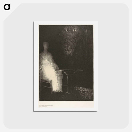 アートポストカード-I Continued to Gaze on the Chair, and Fancied I Saw on It a Pale Blue Misty Outline of a Human Figure - オディロン ルドン Postcard.