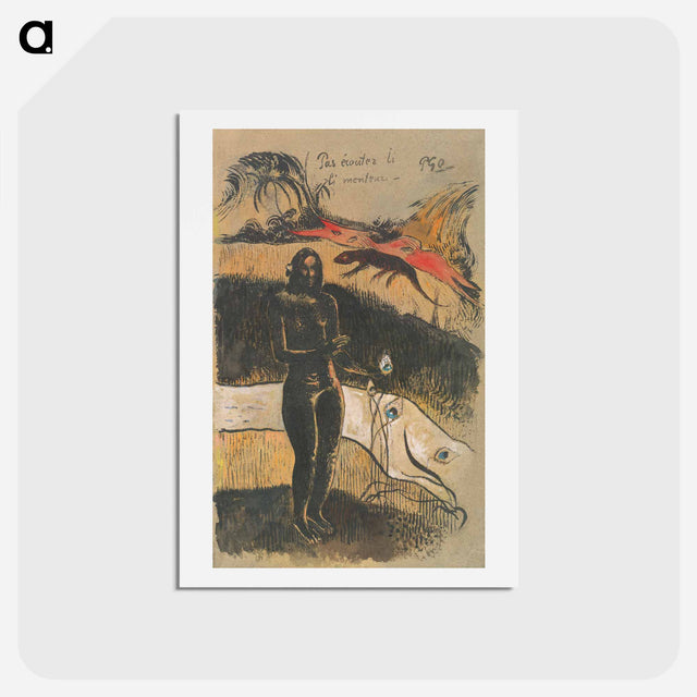 アートポストカード-Delightful Land - ポール ゴーギャン Postcard.