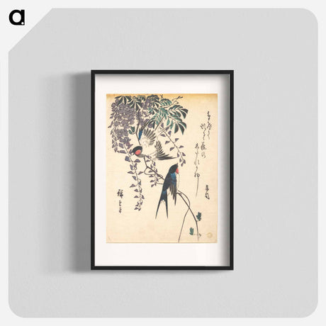 アートポスター-Swallow and Wisteria
 - 歌川 広重 Poster.