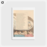 アートポストカード-Trembling Each Gulp, Lest Death Should Snatch the Bowl - ウィリアム ブレイク Postcard.